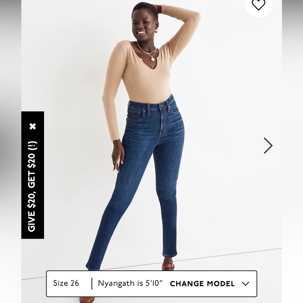 Madewell. High Rise Curvy Skinny Jean. Brand new never worn